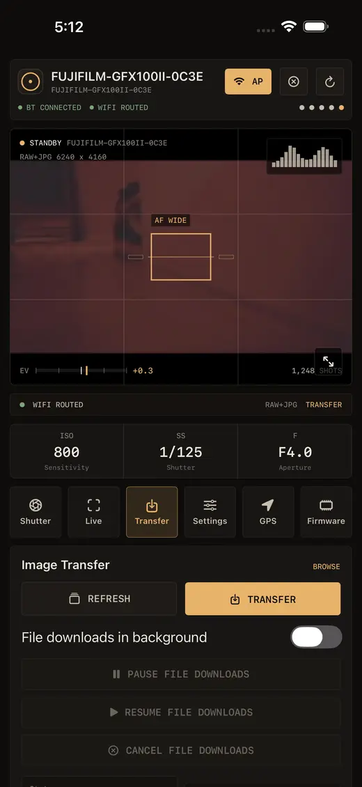 Fujikage image transfer screen